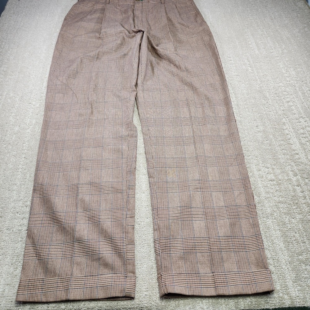 Vintage Tommy Hilfiger Pants Men 36x34 *READ Pleated High‎ Rise Trouser Plaid
